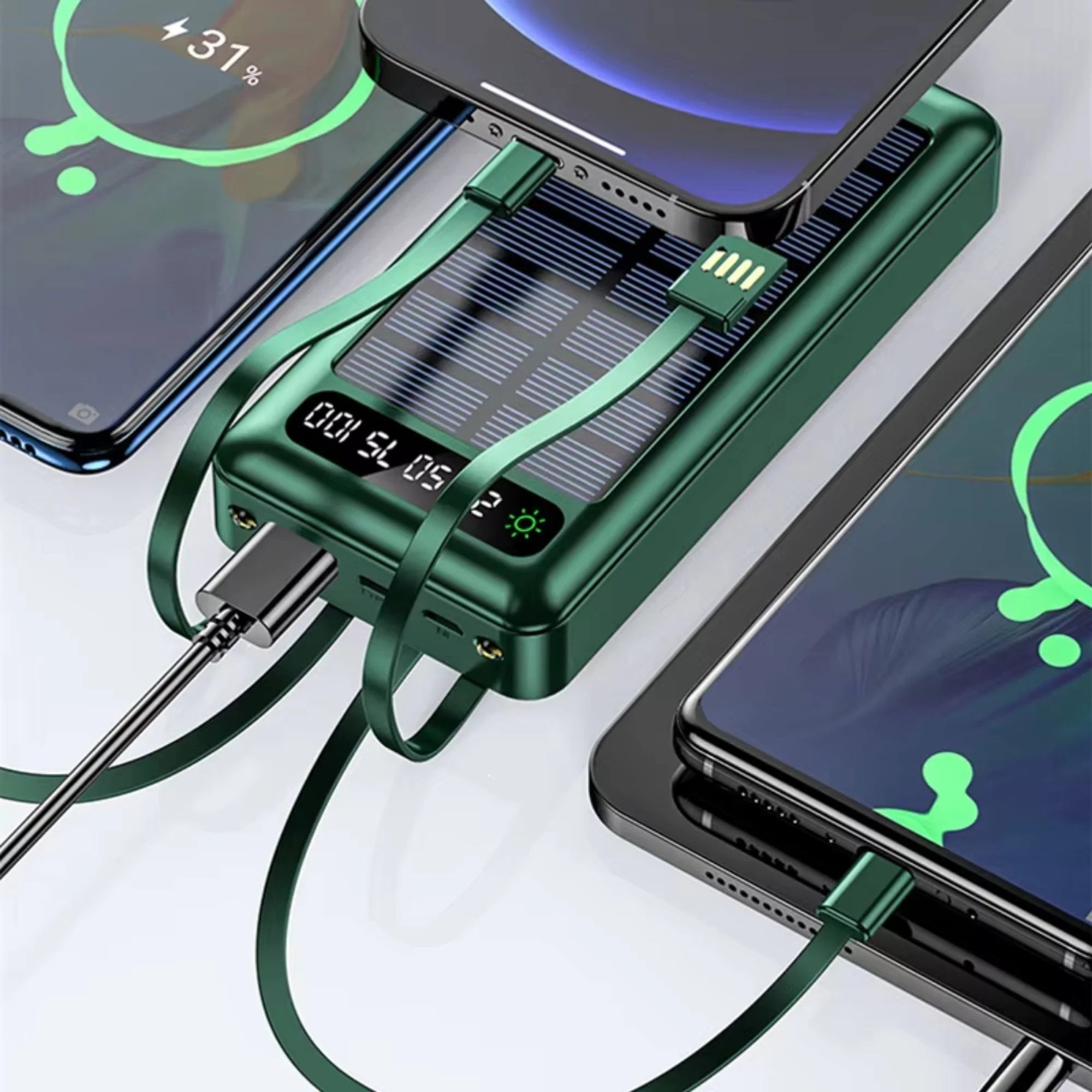 POWER BANK SOLAR (4 EN 1) 20000 mAh DE ENERGÍA ILIMITADA