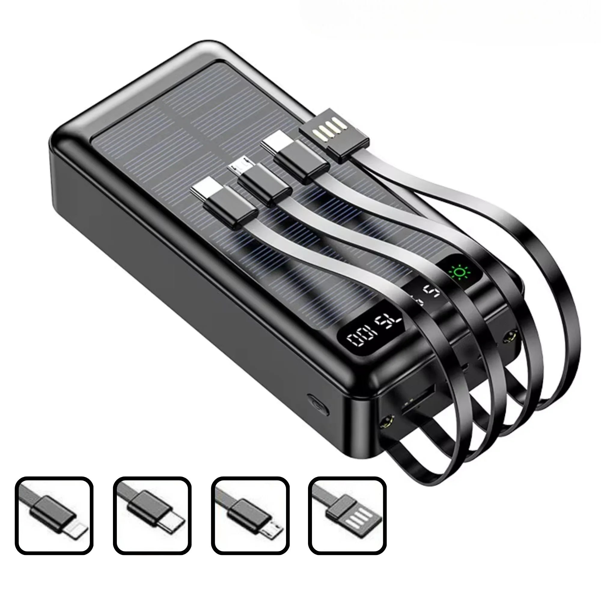 POWER BANK SOLAR (4 EN 1) 20000 mAh DE ENERGÍA ILIMITADA